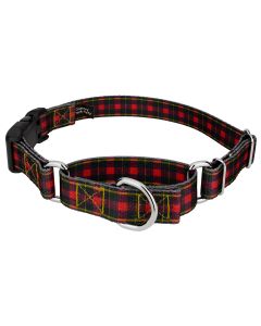 Buffalo Plaid Martingale With Deluxe Buckle Dog Collar