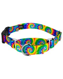 Classic Tie Dye Martingale Dog Collar with Deluxe Buckle