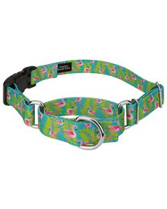 Flamingos Martingale Dog Collar with Deluxe Buckle