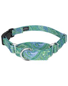 Green Paisley Martingale with Deluxe Buckle