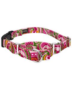 Pink Paisley Martingale with Deluxe Buckle