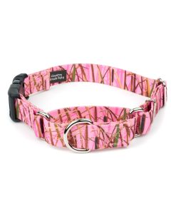 Pink Waterfowl Camo Martingale with Deluxe Buckle