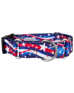 1 1/2 Inch Star Spangled Martingale With Deluxe Buckle