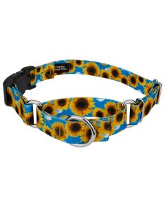 Sunflowers Martingale Dog Collar with Deluxe Buckle