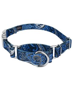 Blue Paisley Martingale with Premium Buckle