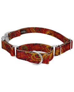 Fire Paisley Martingale with Premium Buckle