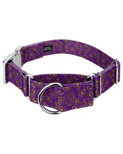 1 1/2 Inch Purple Paisley Martingale with Premium Buckle