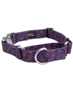 Purple Paisley Martingale with Premium Buckle