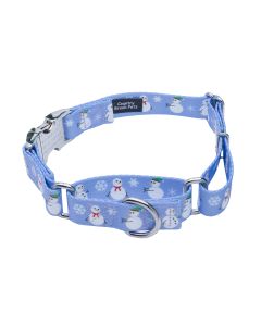 Snowman Martingale Dog Collar with Premium Buckle