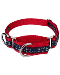 Anchors Away Signature Martingale Dog Collar - Each collar you buy, a collar is donated to a shelter