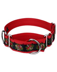 1 1/2 Inch Black Candy Cane Signature Martingale Dog Collar - Each collar you buy, a collar is donated to a shelter