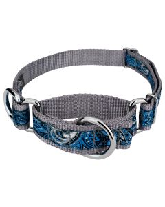 Blue Paisley Signature Martingale Dog Collar - Each collar you buy, a collar is donated to a shelter