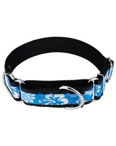 1 1/2 Inch Blue Hawaiian Exclusive Martingale Dog Collar