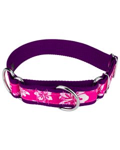 1 1/2 Inch Pink Hawaiian Exclusive Martingale Dog Collar