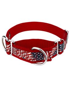 1 1/2 Inch Patriotic Tribute Signature Martingale Dog Collar - Each collar you buy, a collar is donated to a shelter