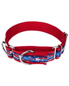 1 1/2 Inch Star Spangled Exclusive Martingale Dog Collar