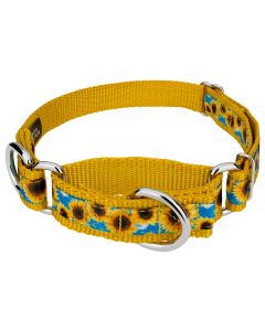 Sunflowers Signature Martingale Dog Collar - Each collar you buy, a collar is donated to a shelter