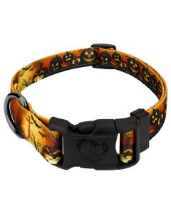 Gunmetal Deluxe Midnight Fright Reflective Dog Collar