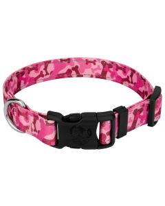 Deluxe Pink Bone Camo Reflective Dog Collar