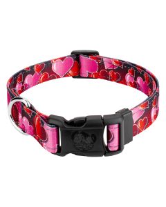 Deluxe Romantic Hearts Reflective Dog Collar