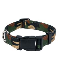 Deluxe Woodland Camo Reflective Dog Collar