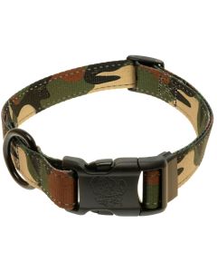 Deluxe Woodland Camo HD Reflective Dog Collar - Made in the U.S.A.