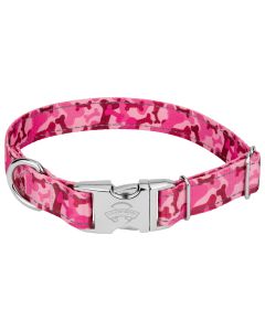 Premium Pink Bone Camo Reflective Dog Collar