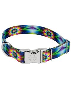 Premium Tie Dye Flowers Reflective Dog Collar