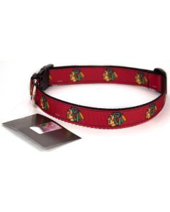 Chicago Blackhawks Ribbon Dog Collar 