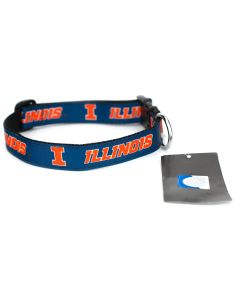 Illinois Fighting Illini Ribbon Dog Collar