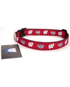 Wisconsin Badgers Ribbon Dog Collar