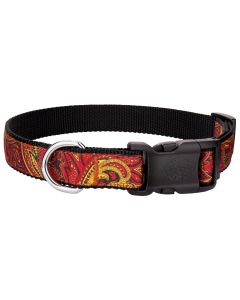 Deluxe Fire Paisley Ribbon Dog Collar