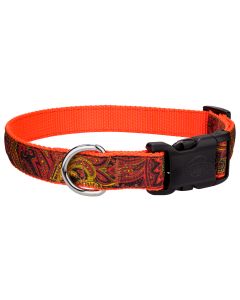 Deluxe Fire Paisley Ribbon Dog Collar