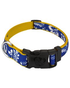 Deluxe Royal Blue Hawaiian Ribbon Dog Collar