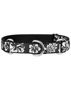 Black Hawaiian Ribbon Martingale Dog Collar