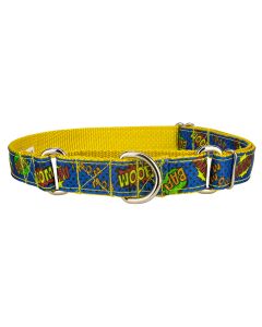 Blue Super Dog Ribbon Martingale Collar