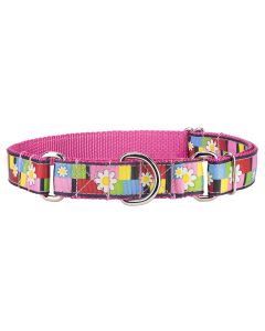 Spring Daisies Ribbon on Rose Martingale Collar