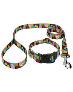 Spring Daisies Deluxe Dog Collar and Leash