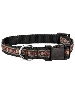 Deluxe Burgundy & Gold Guimp Ribbon Dog Collar