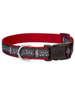 Deluxe Sheet Music on Red Ribbon Dog Collar