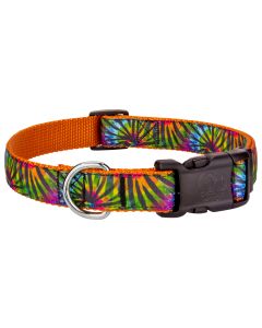 Deluxe Tie Dye Stripes Ribbon Dog Collar