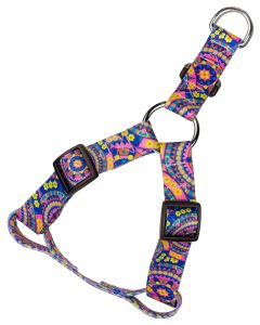 Blue Boho Mandala Step-In Dog Harness