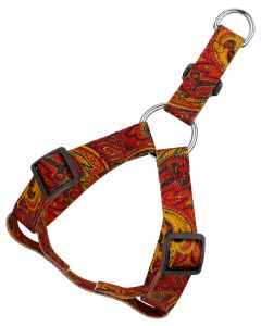 Fire Paisley Step-In Dog Harness