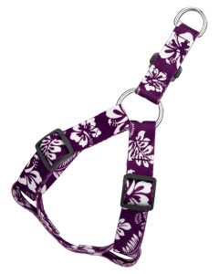 Purple Hawaiian Step-In Dog Harness