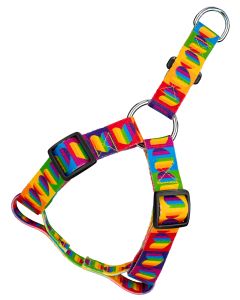 Rainbow Hearts Step-In Dog Harness