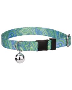 Green Paisley Cat Collar