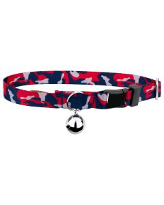 Navy Blue and Red Camo Cat Collar Limited Edition