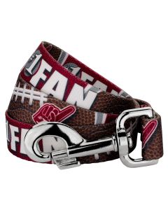 Crimson and White Football Fan Dog Leash