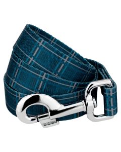 Navy Plaid Dog Leash