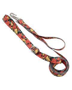 Deluxe Christmas Poinsettias Dog Leash